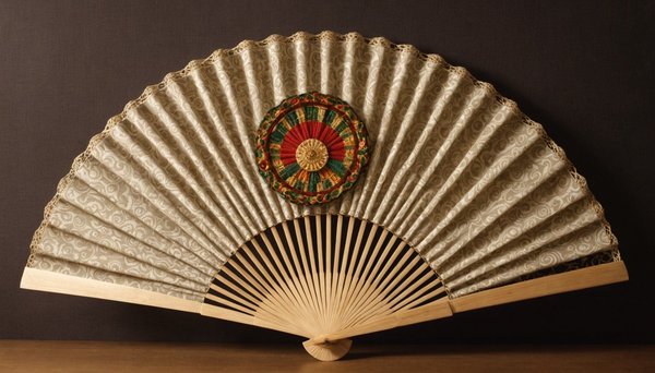 Éventail en bois et tissu : délicatesse et couleurs vibrantes